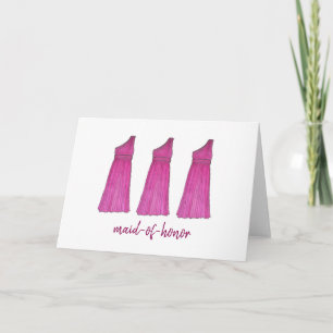 Maid-Of-Honour Pink Bridal Wedding Party Dress Car Invitation