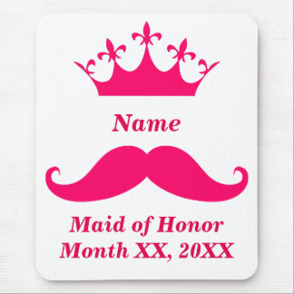 Maid of Honour Pink Moustache Mousepad