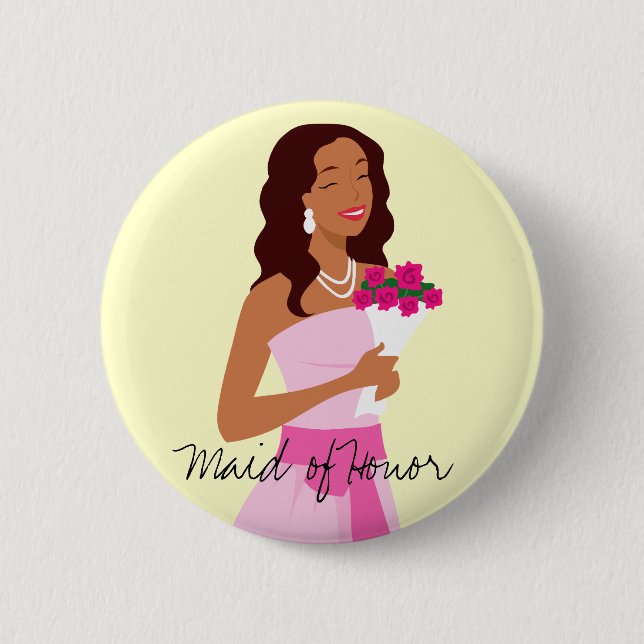 Maid Of Honour Pink Wedding Gown Button (Front)