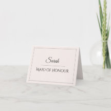 Maid of Honour Place Card | Elegant Wedding