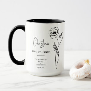 Maid of Honour Poppy (AUG) Birth Flower Gift Mug