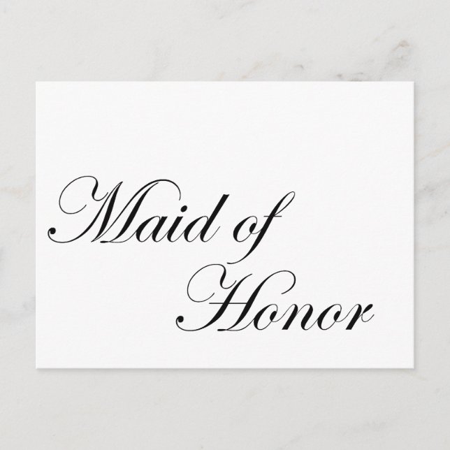 Maid of Honour Postcard (Front)