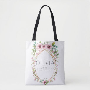 Maid of Honour Pretty Pink Anemone Flowers Tote Bag