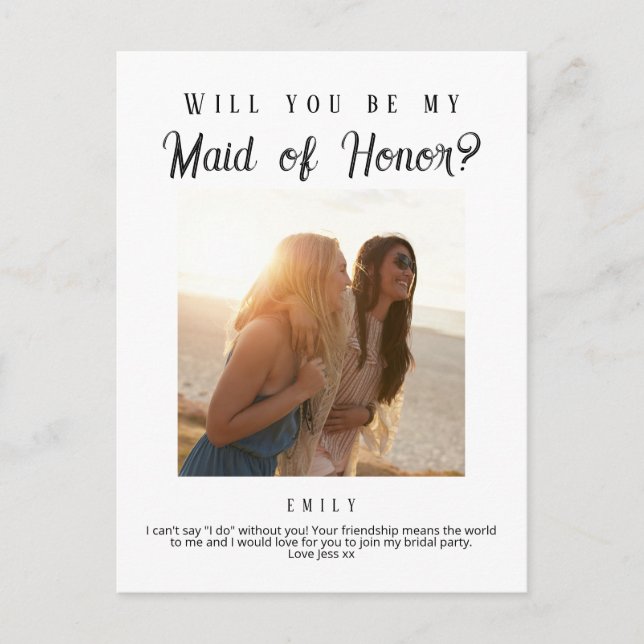 Maid of Honour proposal, Custom Newspaper  Postcard (Front)
