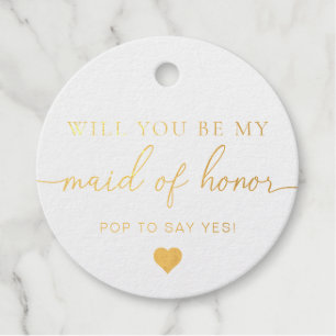 Maid Of Honour Proposal Foil Favour Tag