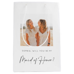Maid of Honour Proposal Gift Bag with Photo