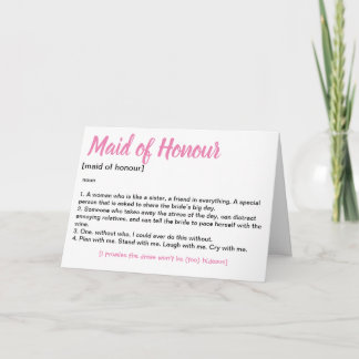 Maid of honour proposal invitation