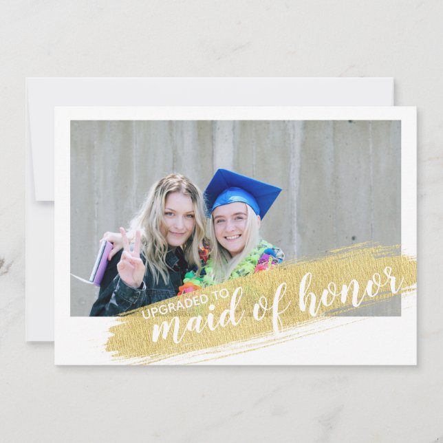 Maid of Honour Proposal Photo Message Gold Card (Front)
