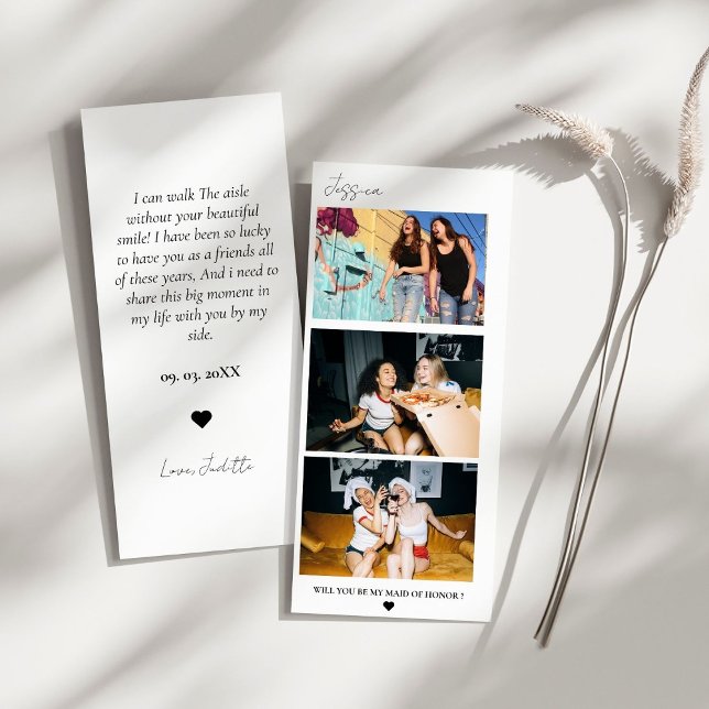 Maid of Honour Proposal Photo Strip Photo Booth Save The Date (Creator Uploaded)