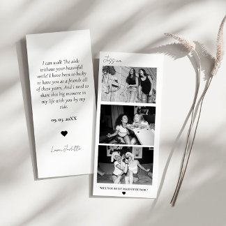 Maid of Honour Proposal Photo Strip Photo Booth Save The Date