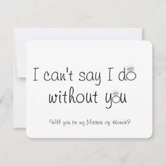 Maid of Honour Proposal Thank You Card