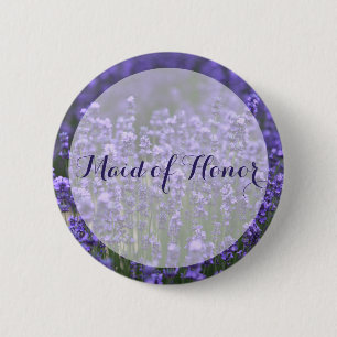 Maid Of Honour Purple Lavender Wedding Buttons