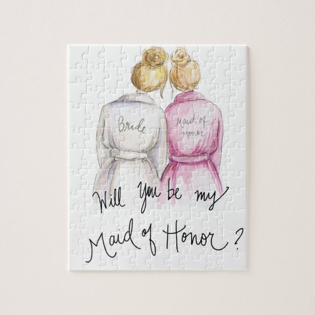Maid of Honour? Puzzle Blonde Bun Bride Bl Bun Mai (Vertical)