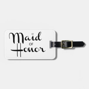 Maid of Honour Retro Script Luggage Tag