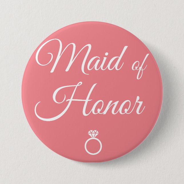 Maid of honour ring 7.5 cm round badge (Front)