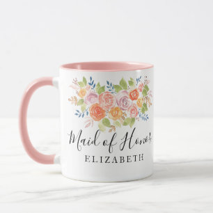 Maid of Honour Rose Bouquet Mug