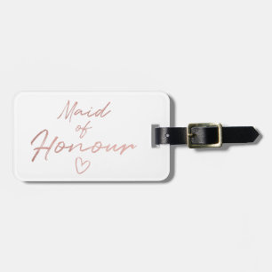 Maid of Honour - Rose Gold faux foil Luggage Tag