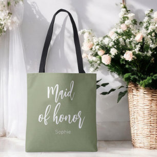 Maid of Honour Sage Green Wedding  Tote Bag