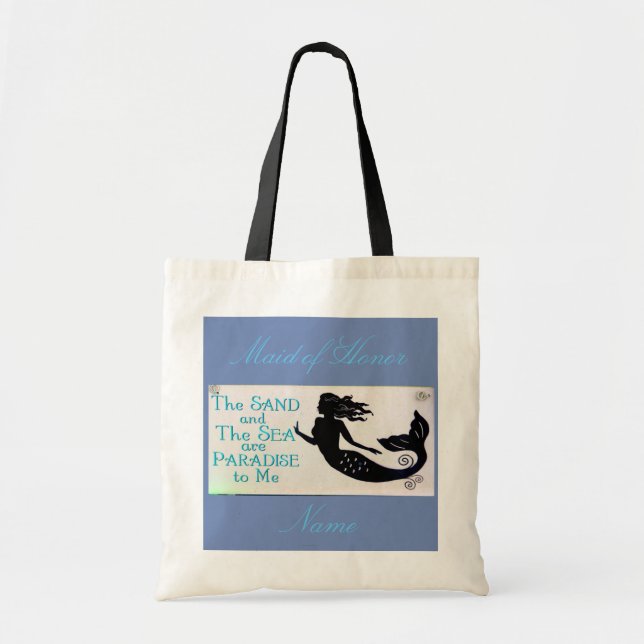 Maid of Honour sand and sea mermaid blue Tote Bag (Front)