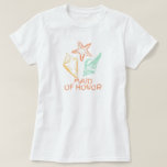 Maid of Honour Seashell Beach Wedding T-Shirt<br><div class="desc">Maid of honour design has a seashell motif,  is part of the beach wedding collection and is available in more styles.</div>
