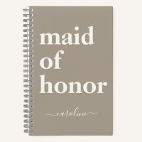Maid of Honour Simple Minimalist Modern Name Taupe
