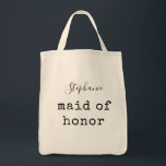 Maid of Honour | Simple Personalised Bridal Party Tote Bag<br><div class="desc">Maid of Honour | Simple Personalised Bridal Party Tote Bag</div>