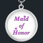 Maid of Honour Simply Love Silver Plated Necklace<br><div class="desc">Maid of Honour gifts,  wedding favours and holiday gift ideas for the bride and her wedding attendants.</div>