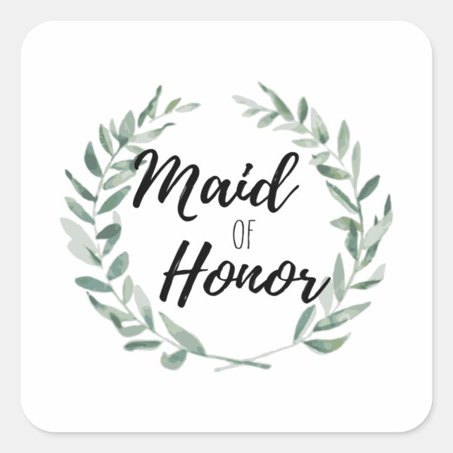 Maid of honour square sticker (Front)