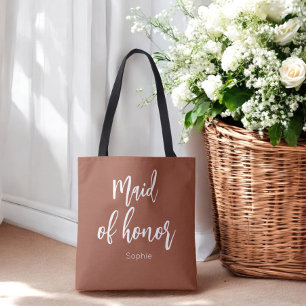 Maid of Honour Terracotta Brown Wedding  Tote Bag