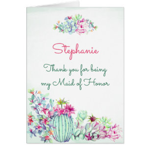 Maid of Honour Thank You Cactus & Succulents