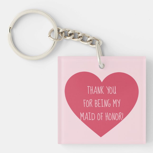 Maid of honour token of appreciation key ring (Front)