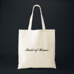 Maid of Honour Tote Bag<br><div class="desc">This cute vintage tote bag is best gift idea for maid of honour at weddings. This tote bag is perfect for your mum on your life big day. It is perfect for her to keep everything wedding in one place. This personalised name monogram cute vintage tote bag is best gift...</div>
