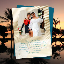 Maid of Honour Tropical Photo Thank You Card