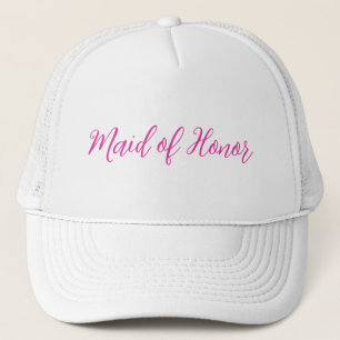 Maid of Honour Trucker Hat – Pink Script Design