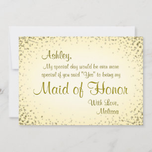 Maid of Honour   Vintage Gold Invitation