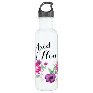 Maid of Honour Watercolor Flowers Water 710 Ml Water Bottle