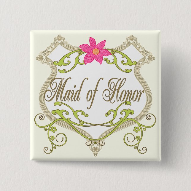 Maid of Honour Wedding Badges (Front)