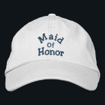 Maid Of Honour Wedding Embroidered Hat<br><div class="desc">Maid Of Honour cute baseball cap.  Perfect for all of your wedding functions and events.  Click on Customise to change font colour.  I have hats available in my store for every member of your wedding party.  Visit Smilin' Eyes Treasures for more bridal and wedding invitations,  cards,  and gifts.</div>