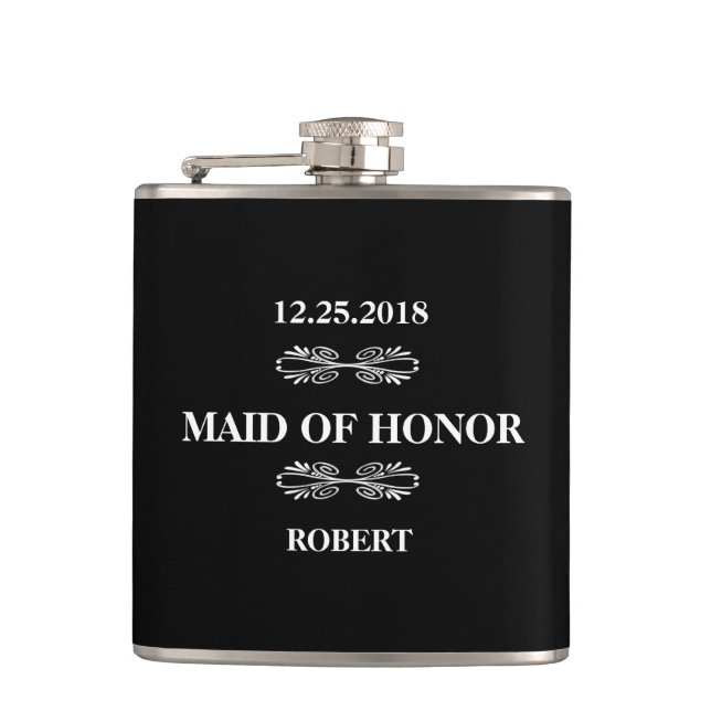 Maid of Honour Wedding Hip Flask (Front)