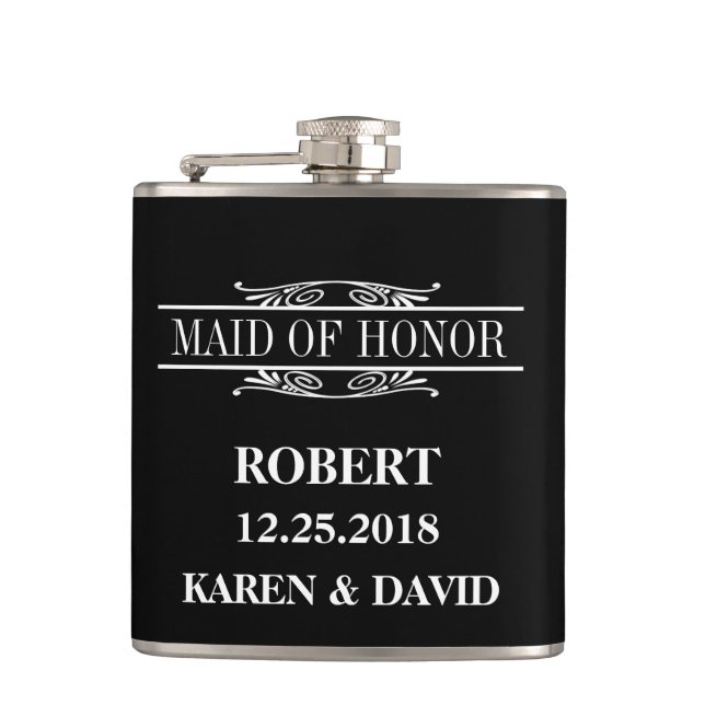 Maid of Honour Wedding Hip Flask (Front)