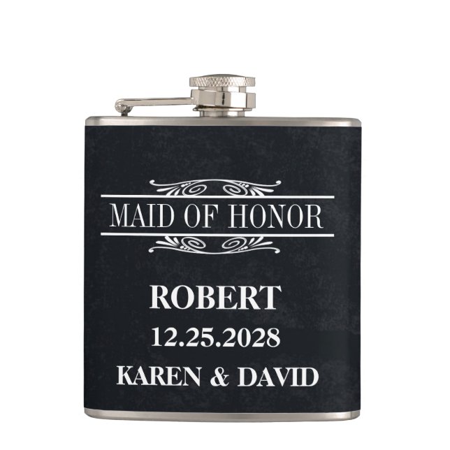 Maid of Honour Wedding Hip Flask (Front)