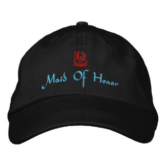 Maid Of Honour Wedding I Black Embroidered Hat