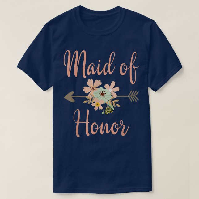 Maid of Honour Wedding Party  T-Shirt (Design Front)