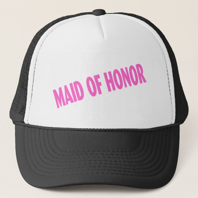 Maid of Honour Wedding Pink Trucker Hat (Front)