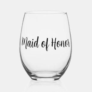 Maid of Honour Wedding Stemless Wine Glass
