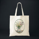 Maid of Honour Wildflowers in Mason Jar Tote Bag<br><div class="desc">A beautiful way to honour a maid of honour, this rustic mason jar design is filled with watercolor wildflowers in soft pink and purple hues. The jar’s label features “Maid of Honour, ” with editable text so it can be customised for other wedding roles or short phrases. Perfect as a...</div>