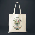 Maid of Honour Wildflowers in Mason Jar Tote Bag<br><div class="desc">A beautiful way to honour a maid of honour, this rustic mason jar design is filled with watercolor wildflowers in soft pink and purple hues. The jar’s label features “Maid of Honour, ” with editable text so it can be customised for other wedding roles or short phrases. Perfect as a...</div>