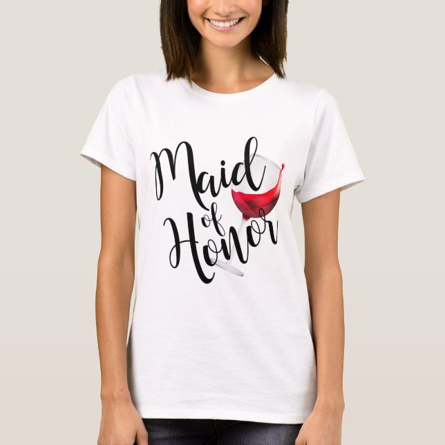 Maid of Honour Wine T-Shirt (Front)