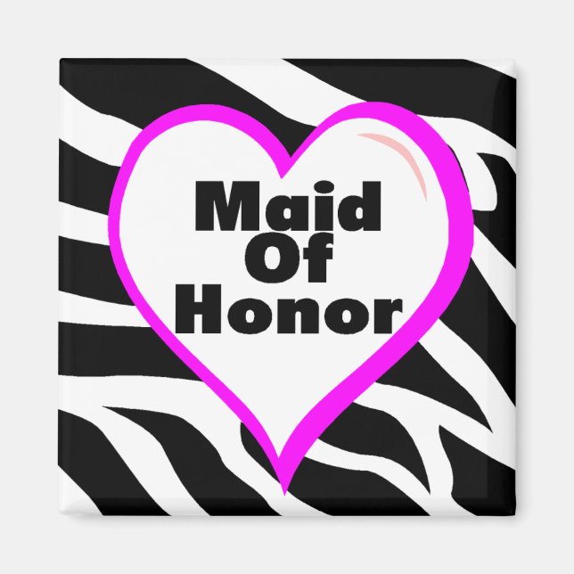 Maid Of Honour Zebra Stripes Magnet (Front)