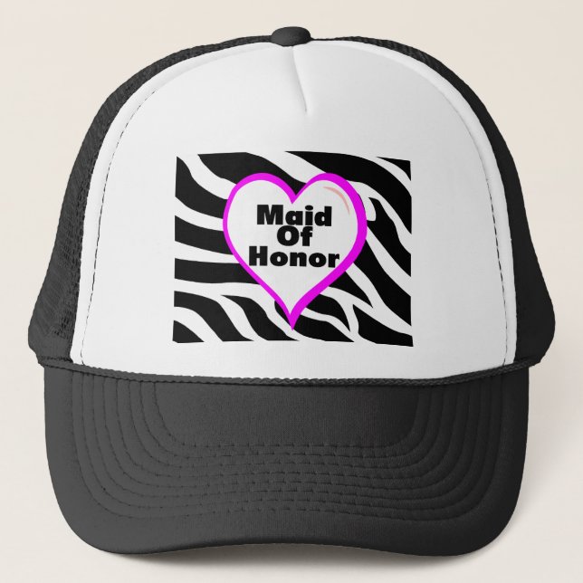 Maid Of Honour Zebra Stripes Trucker Hat (Front)